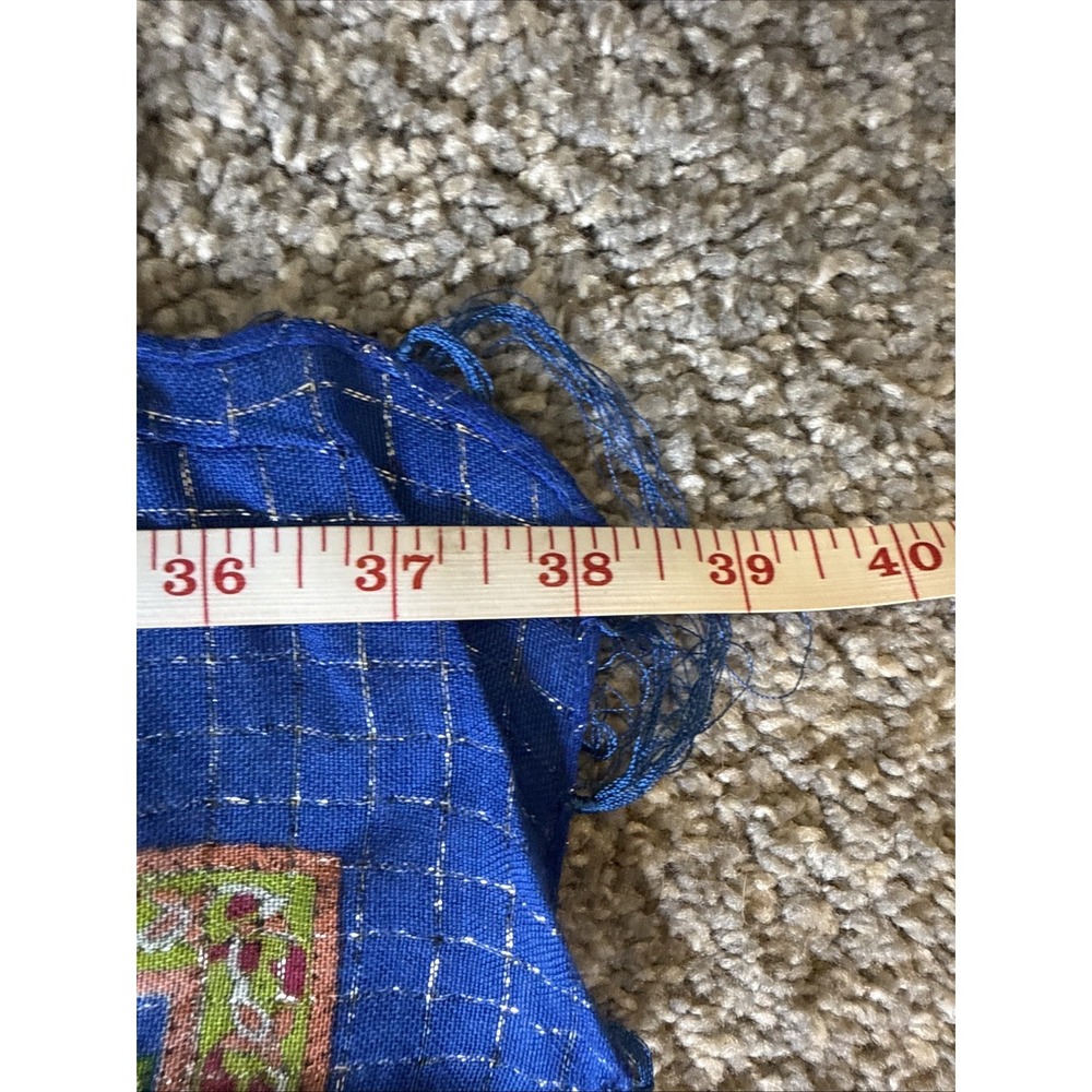 NWT Chaudry KC Scarf Gauze, Cotton, Boho Wrap Blue Paisley - Picture 3 of 7